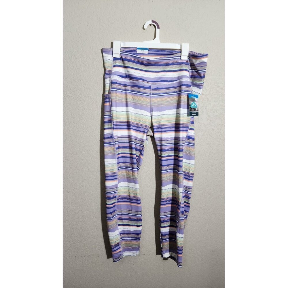 Columbia Leggings Womens XL Norwood 2.0 7/8 Active Omni-Wick Pocket Striped